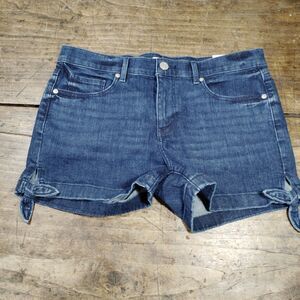 Ann Taylor Loft Shorts 29 Blue Denim NWT Tie Jeans Mid Rise